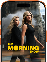 Een iPhone 17 Pro-scherm met de Apple TV+-serie The Morning Show.