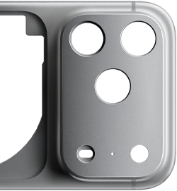 iPhone 17 Pro, achterkant, unibodybehuizing van gesmeed aluminium