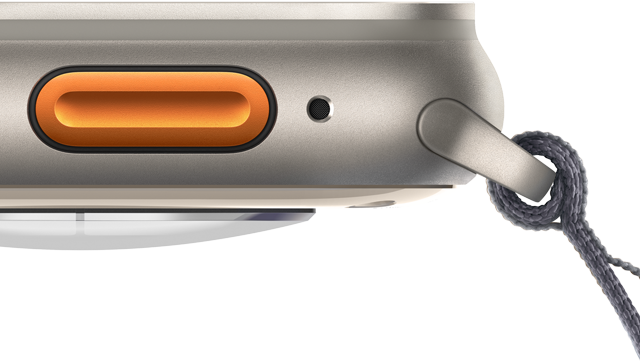 Apple Watch Ultra 2 met oranje actieknop en robuuste kast van titanium